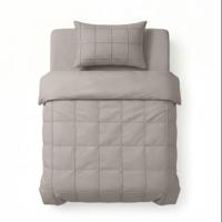 Sleeptime Check Pintuck Taupe/Grijs 140 x 200/220 cm - thumbnail