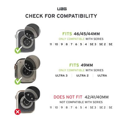 Urban Armor Gear Scout Sportieve horlogeband 44 mm, 45 mm, 46 mm Zwart Watch Ultra 2, Watch Ultra 3