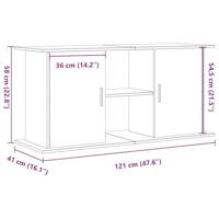 Aquariumstandaard 121x41x58 cm bewerkt hout artisanaal eiken - thumbnail