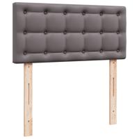 Boxspring met matras kunstleer grijs 80x200 cm - thumbnail