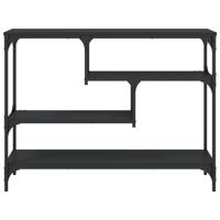 Wandtafel 100x30x75 cm bewerkt hout zwart - thumbnail