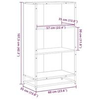 Boekenkast 60x35x107,5 cm bewerkt hout zwart - thumbnail