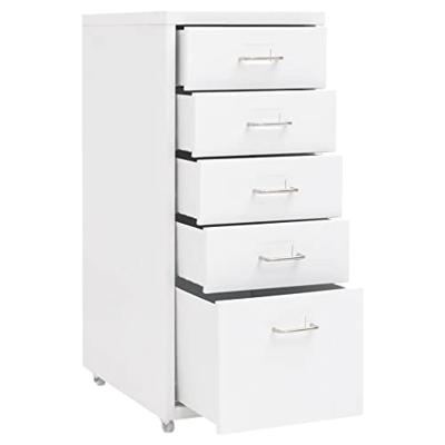 VidaXL Ladeblok verrijdbaar 28x41x69 cm metaal wit