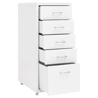 Ladeblok verrijdbaar 28x41x69 cm metaal wit - thumbnail