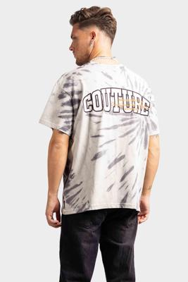 Couture Club Varsity Applique Tie Dye T-Shirt Heren - Maat XS - Kleur: WitOranjeGrijs | Soccerfanshop