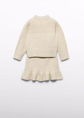 Abel & Lula winter rok-set meisjes - beige - gebreid