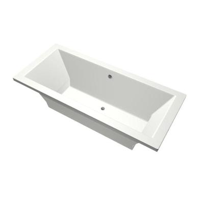 Ligbad Xenz Society | Inbouw | 170x75 cm | Incl.Badafvoer | Met overloop | Acryl | Mat wit