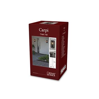 Konstsmide Carpi 7348-750 Buitenlamp (wand), Wandlamp Spaarlamp, Gloeilamp, LED E27 Zwart