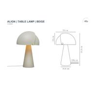 Staande tafellamp beige met ingebouwde E27 fitting &apos;Align&apos; 33cm - thumbnail