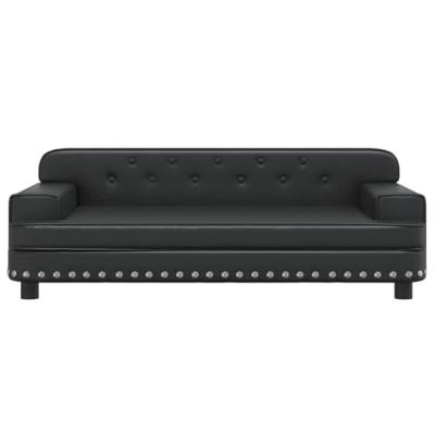 Kinderbank 90x53x30 cm kunstleer zwart