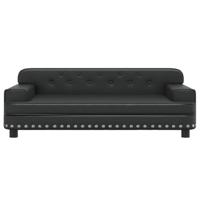 Kinderbank 90x53x30 cm kunstleer zwart - thumbnail