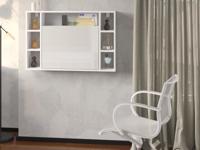 Opklapbare bureau MUSOA hoogglans wit - thumbnail