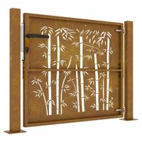 Poort 105x105 cm bamboe-ontwerp cortenstaal - thumbnail