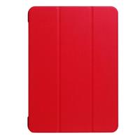 Voor iPad Pro 10.5 inch PU Litchi structuur 3-vouw Smart hoesje Clear Back Cover met houder(rood) - thumbnail