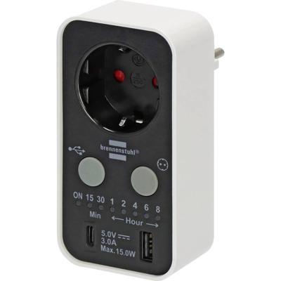 Brennenstuhl Digitale tijdschakelklok - usb-a en usb-c aansluiting Brennenstuhl Digitale tijdschakelklok - usb-a en usb-c aansluiting