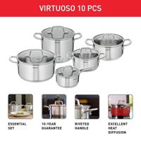 Tefal Virtuoso Pannenset 10-delig RVS - thumbnail