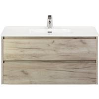 Dante Badmeubelset 100 cm - Craft Oak - Keramische Wastafel Wit Cover - thumbnail