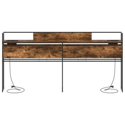 Opberghoofdbord Gerookt eiken 180 cm Bewerkt hout Opberghoofdbord Gerookt eiken 180 cm Bewerkt hout