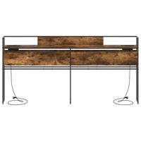 Opberghoofdbord Gerookt eiken 200 cm Bewerkt hout - thumbnail