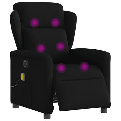 Massagestoel elektrisch verstelbaar stof zwart