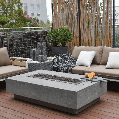 Elementi: Hampton Vuurtafel Vezelbeton - Grijs