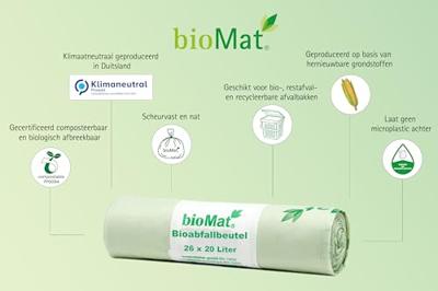 Biomat Wastebag compostable 15/20 liter 26 Stuks Biomat Wastebag compostable 15/20 liter 26 Stuks