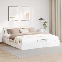 Bedframe zonder matras 200x200 cm kunstleer wit - thumbnail