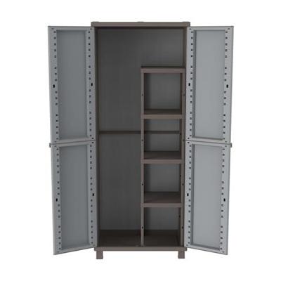 Bezemkast Terry Jrattan 368 Grijs 68 x 37,5 x 170 cm Plastic 4 Planken - thumbnail