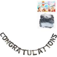Slinger Congratulations zilverkleurig 2 m | 24 stuks - thumbnail