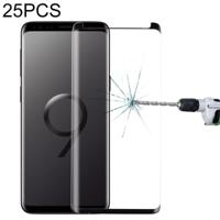 25 stuks voor Galaxy S9 9H oppervlakte hardheid 3D gebogen rand anti-kras niet-full screen HD gehard glas screen protector (zwart) - thumbnail