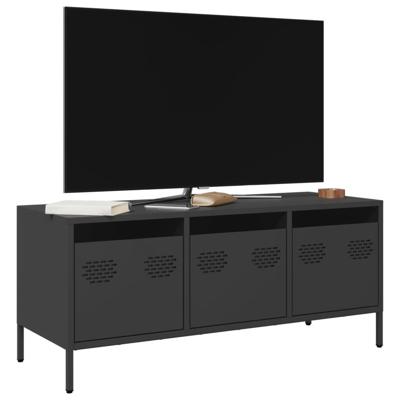 Tv-meubel 101,5x39x43,5 cm koudgewalst staal zwart Tv-meubel 101,5x39x43,5 cm koudgewalst staal zwart