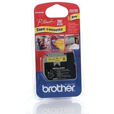 Brother M-K 631 Labeltape Tapekleur: Geel Tekstkleur: Zwart 12 mm 8 m Brother M-K 631 Labeltape Tapekleur: Geel Tekstkleur: Zwart 12 mm 8 m