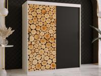 Kledingkast SOSNY 2 schuifdeuren 150 cm mat wit - thumbnail