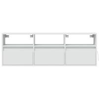 Tv-wandmeubel met LED-verlichting 130x31x45 cm wit - thumbnail