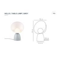 Kleine grijze tafellamp met schakelaar en e14 fitting &apos;Hello&apos; DFTP - thumbnail