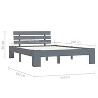 Bedframe massief grenenhout grijs 140x200 cm - thumbnail