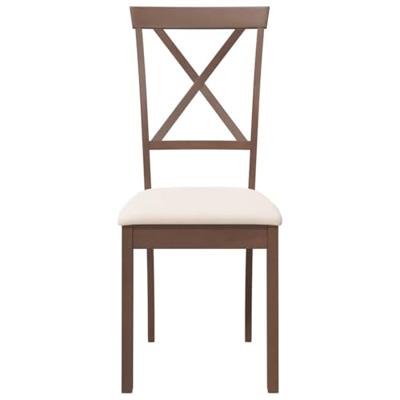 Eetkamerstoelen met kussens 2 st massief hout rubber bruin Eetkamerstoelen met kussens 2 st massief hout rubber bruin