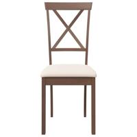 Eetkamerstoelen met kussens 2 st massief hout rubber bruin - thumbnail