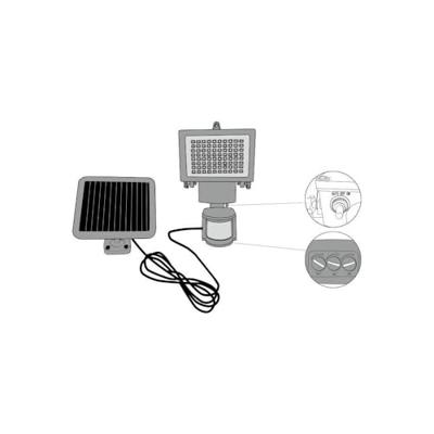 GALIX Zeer verlichte zonne-spot met aanwezigheidsmelder - 80 LED's - Zwart