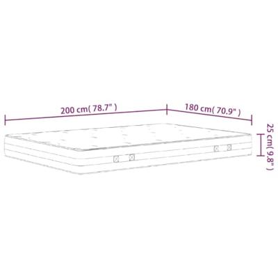 Pocketveringmatras middelhard-hard 180x200 cm