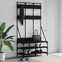 VidaXL Kledingrek met schoenenrek 100x40x184 cm zwart - thumbnail