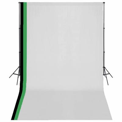 Fotostudioset met 3 katoenen achtergronden en frame 3x5 m