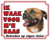 Staffordshire Bull Terrier Waakbord - Ik waak voor - thumbnail