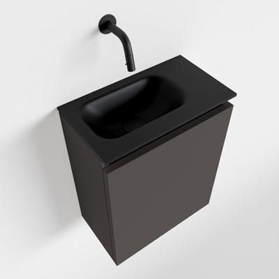 MONDIAZ TURE 40cm toiletmeubel dark grey. EDEN wastafel urban links geen kraangat