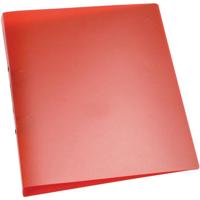 Q-CONNECT ringmap, PP, 2 ringen, 25 mm, transparant rood - thumbnail