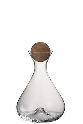 J-Line karaf + stop Kurk - decanteerkaraf - glas - transparant