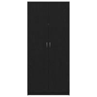 Kledingkast met opslag Zwart 90 x 52 x 200 cm Bewerkt hout - thumbnail