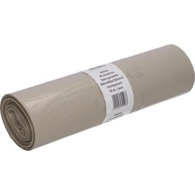 Deiss vuilniszak, ft 65 + 50 x 135 cm, transparant, LDPE, rol van 10 stuks