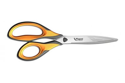 Maped schaar Ultimate, ft 21 cm, rechts en links, scherpe punt, oranje, RVS, blister van 1 stuk