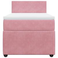 Boxspring met matras fluweel roze 80x200 cm - thumbnail
